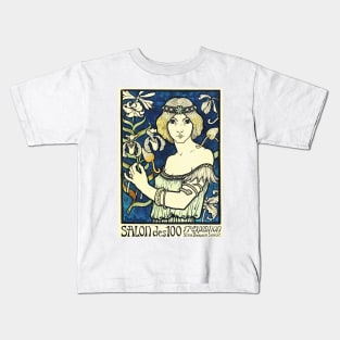 SALON DES CENT Vintage French Art Exposition Art Poster by Paul Berthon Kids T-Shirt